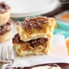 Cream Cheese and Butterscotch Pumpkin Pies with Gingersnap Streusel Topping