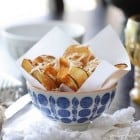 Bowl of Homemade Parmesan Potato Chips….for one :)