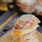 Hot Ham and Cheese Butter Dijon Skillet Sandwiches