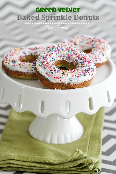 Jenny's Green Velvet Baked Sprinkles Donuts