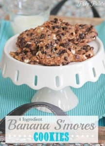 Four Ingredient Banana S'mores Cookies by Picky Palate www.picky-palate.com