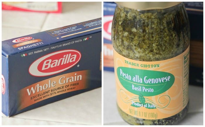 spaghetti and pesto