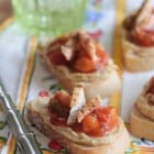 Salsa and Hummus Roasted Chicken Bruschetta