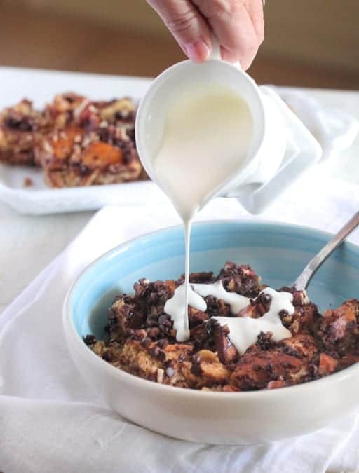 Pecan Chocolate Chip Maple French Toast Bake