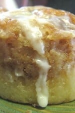 Gooey Cinnabun Cake with Vanilla Icing Drizzled on top