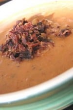 A bowl of Creamy Fire Roasted Tomato and Bacon Soup