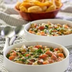 mexican chicken soup in serving bowls