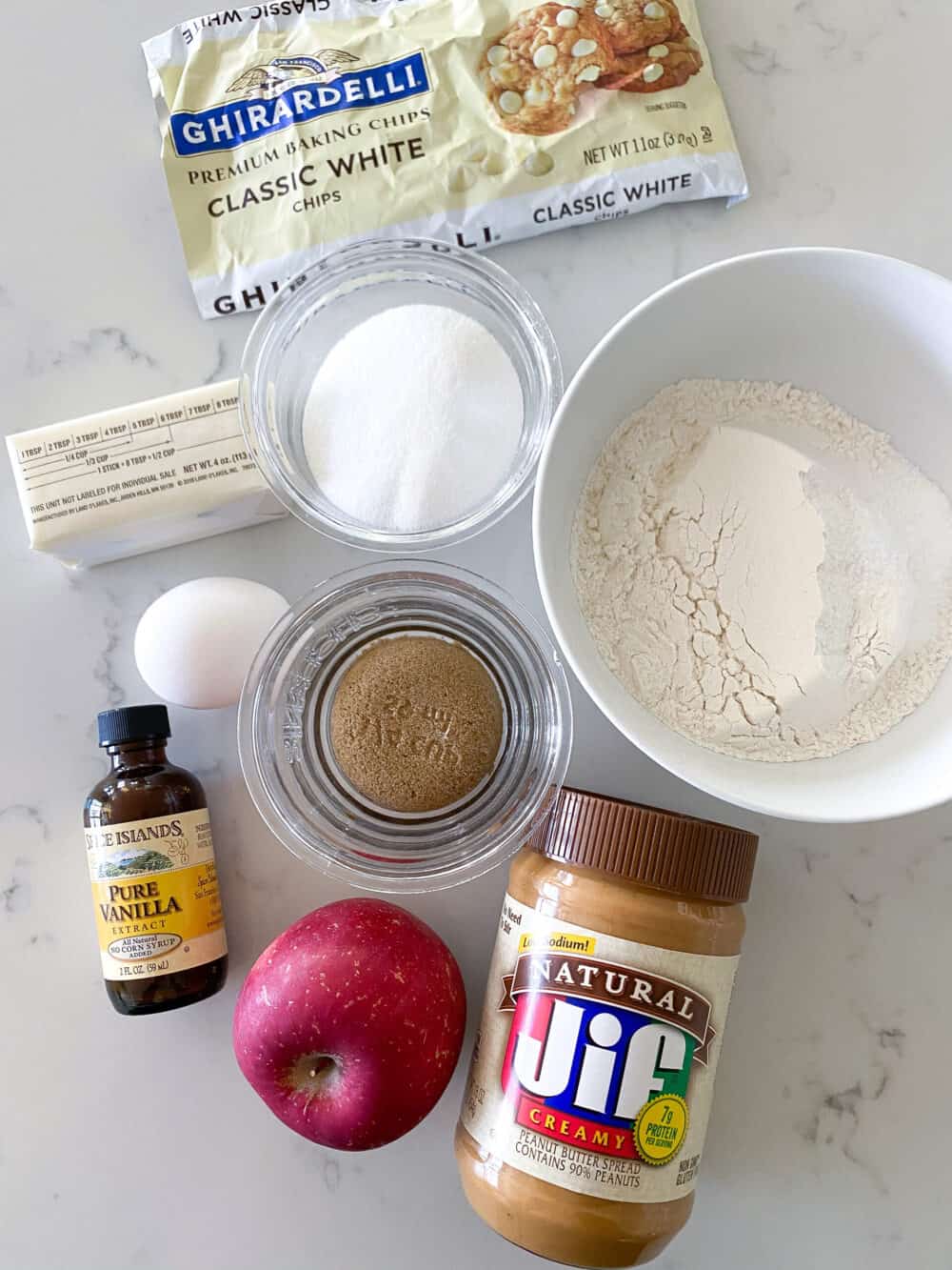 Ingredients You'll Need for Apple Peanut Butter Cookies