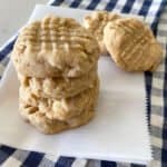 Soft Peanut Butter Cookies Stacked on a Few Paper Towels