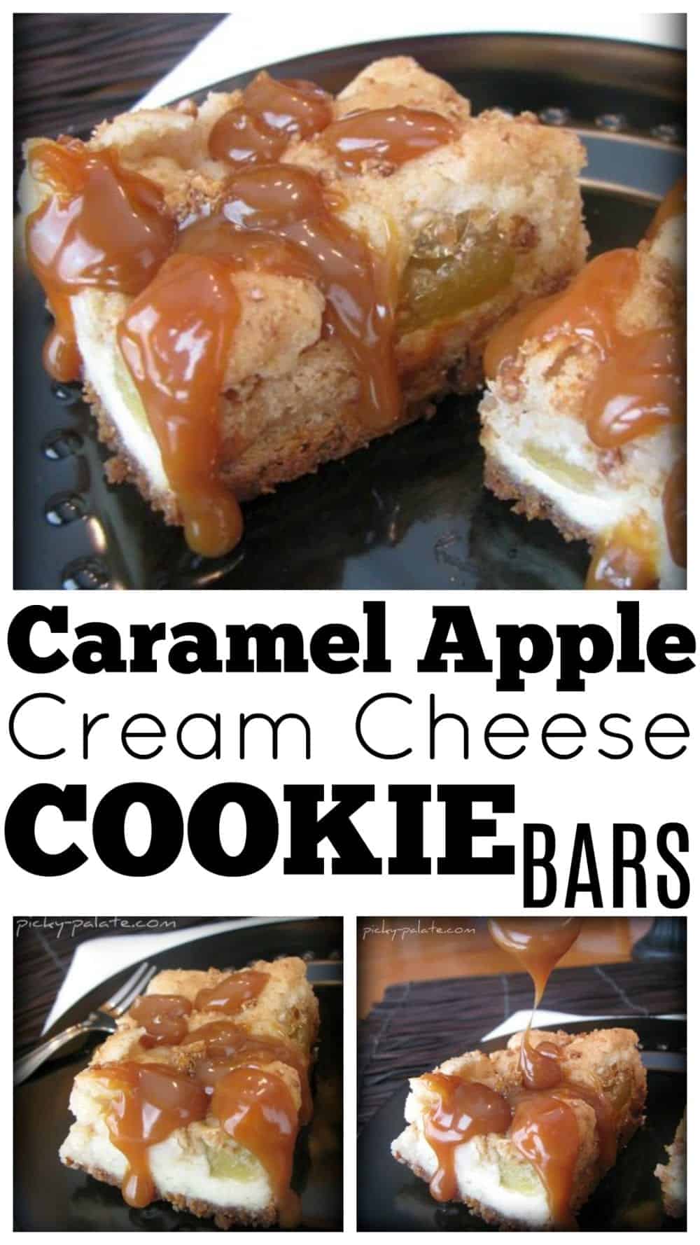 Caramel Apple Cream Cheese Cookie Bars! Picky Palate