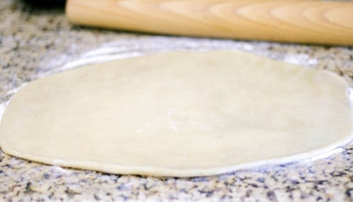 rolling dough for Cinnamon Roll Sugar Cookies