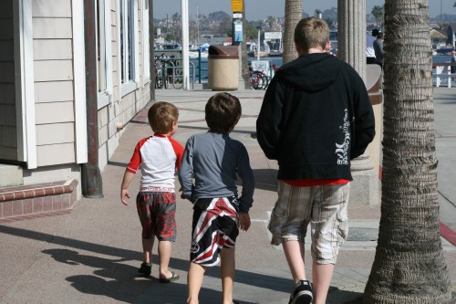 My Boys Walking Toward the Water