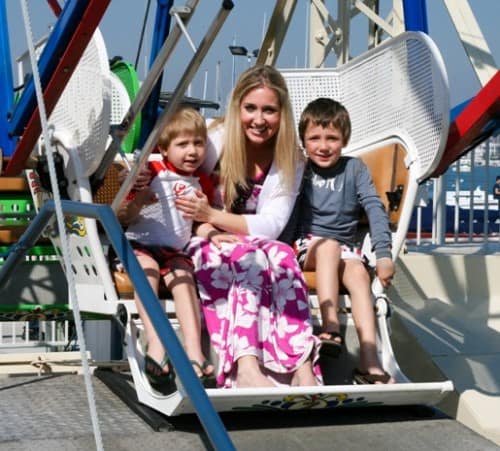 Exiting Our Pod on the Ferris Wheel