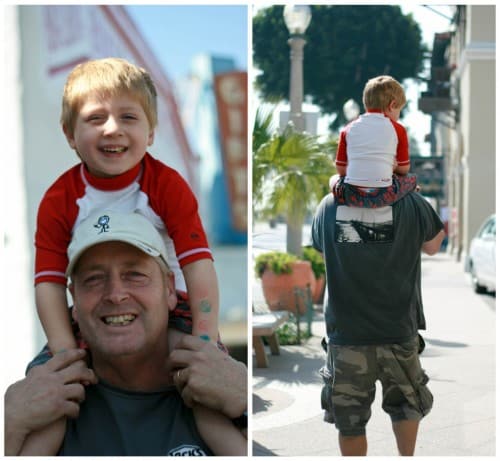 My Son Sitting on my Father's Shoulders