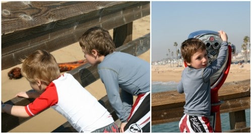 Watching the Waves and Using the Teloscope on the Pier