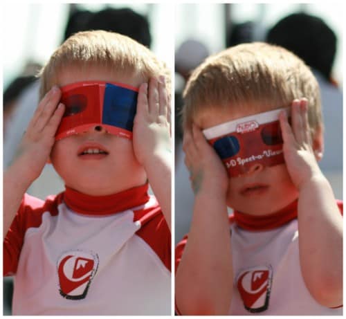 My Son Using the 3D Glasses from Ruby's