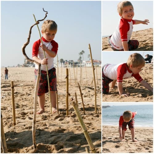 Playing in the Sand at Balboa Beach