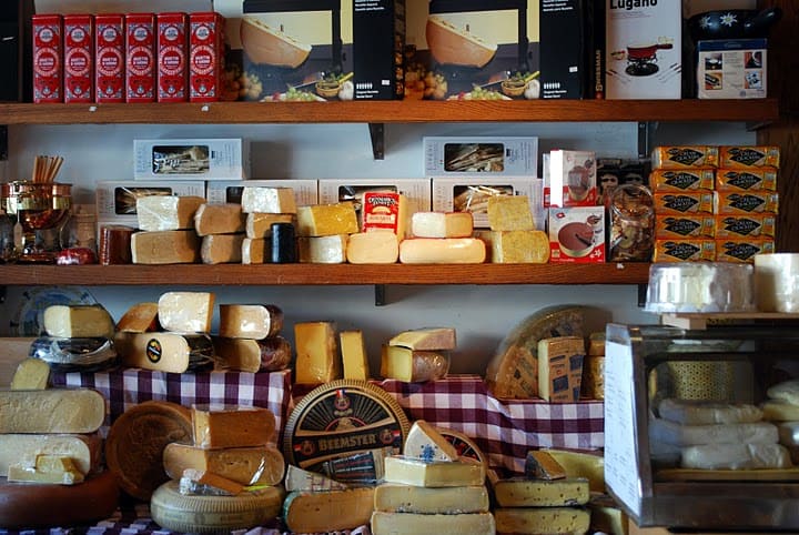 The Shelves Behind the Main Counter in The Cheese Store of Beverly Hills