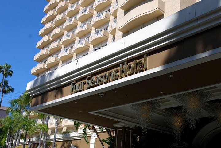 The Entrance to the Four Seasons Hotel in Los Angeles