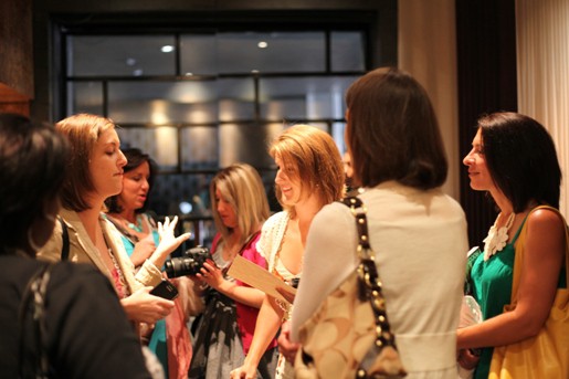 Bloggers Gathered in the Lobby of the Thompson Hotel