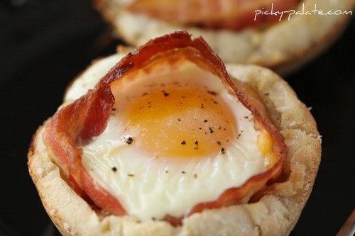 A Close up Shot of a Bacon Egg and Cheese Breakfast Sandwich