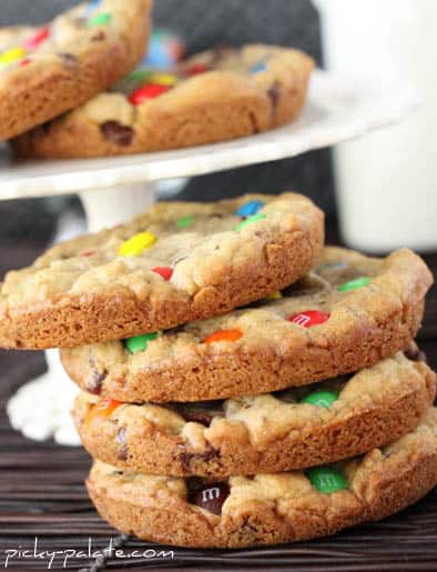 Giant Chocolate Chip Cookie Smothered in M&M's – Madison K Cookies