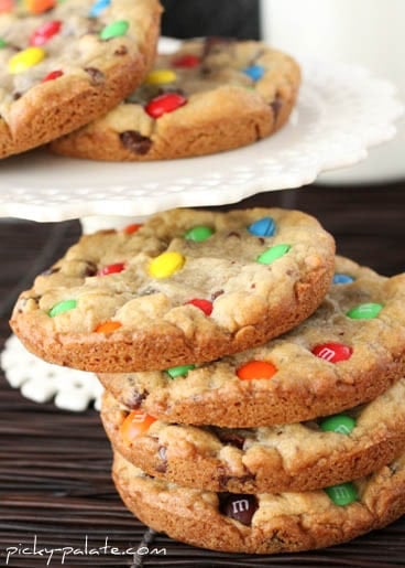 Giant Chocolate Chip Cookie Smothered in M&M's – Madison K Cookies