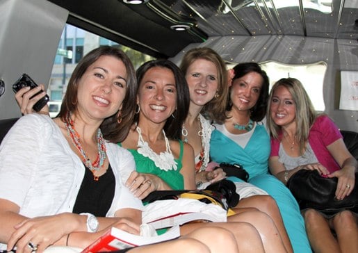 Jenny, Brittney, Amanda, Mandy and I Sitting in Our Limo