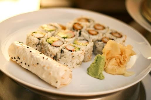 A Plate Full of Sushi from Room Service