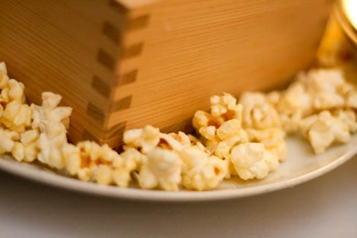 Parmesan Truffle Flavored Popcorn on a Plate