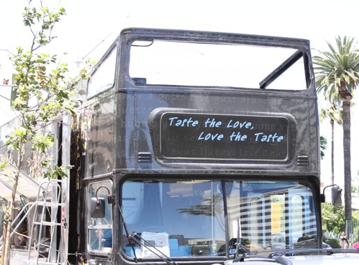 A Food Truck in LA That Has a Sign Saying Taste the Love, Love the Taste
