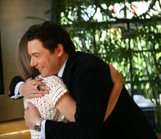 Amanda and Rocco Hugging at Culina Restaurant