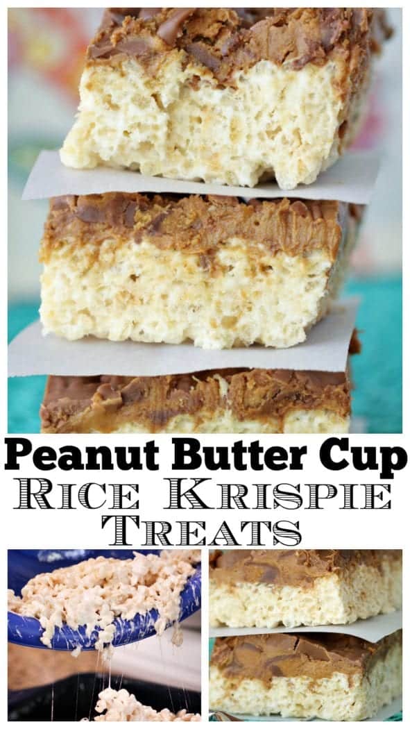 Peanut Butter Cup Rice Krispie Treats - Picky Palate