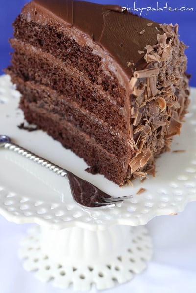 A slice of ice cream sundae chocolate cake.