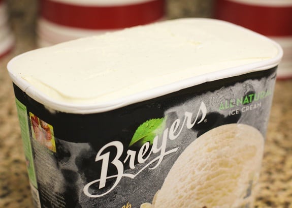 A Tub of Breyers All Natural Vanilla Ice Cream