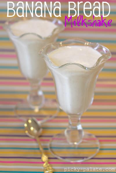 Two Glasses Filled with my Banana Bread Milkshake