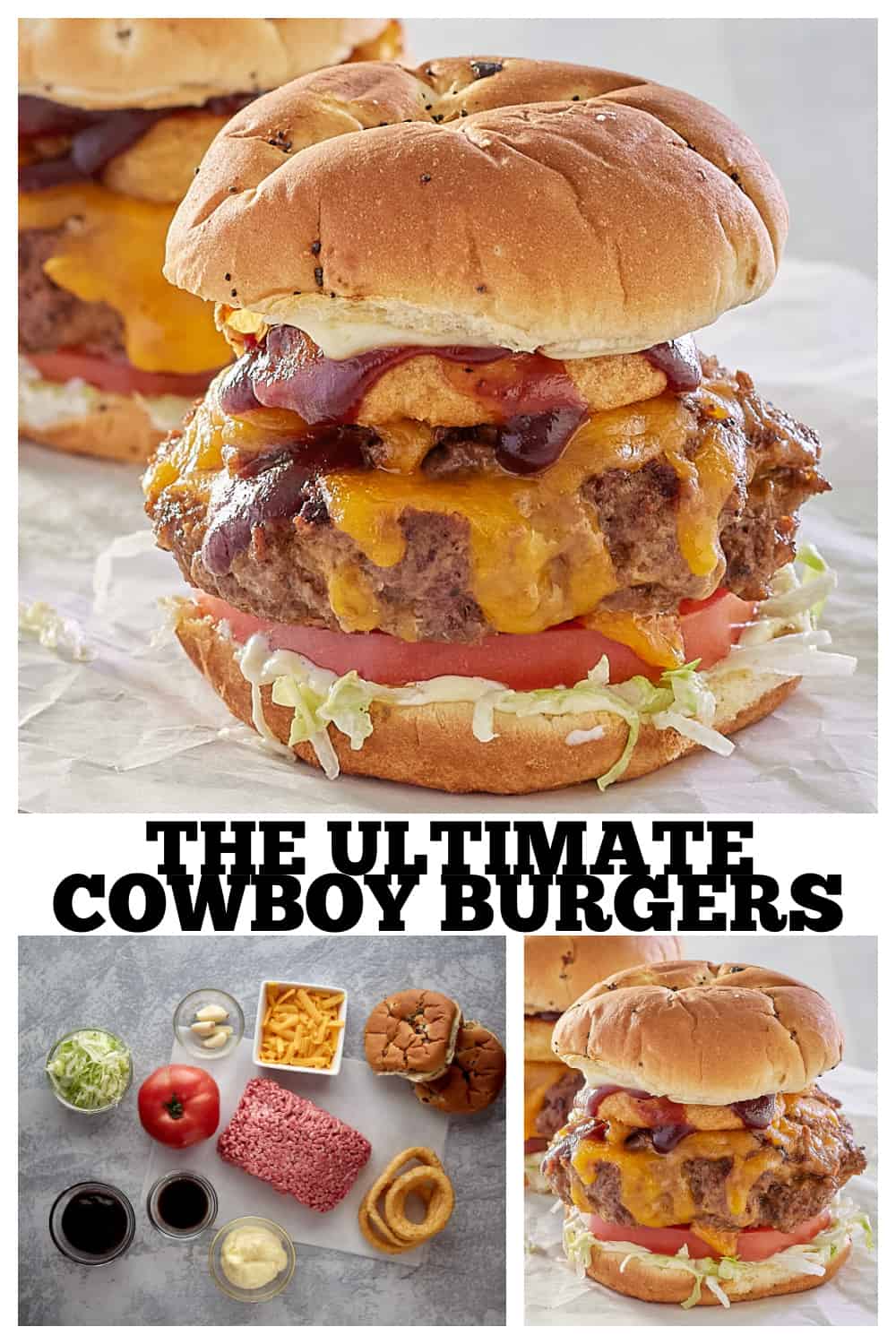 photo collage of cowboy burgers