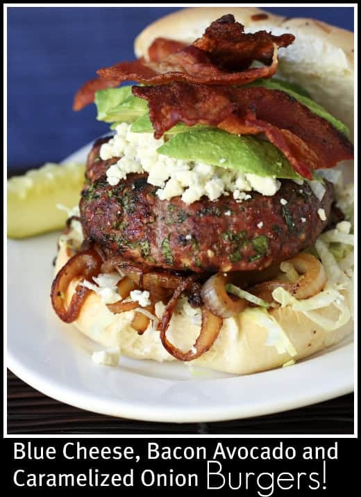 Blue Cheese, Bacon, & Avocado Caramelized Onion Burger Picky Palate