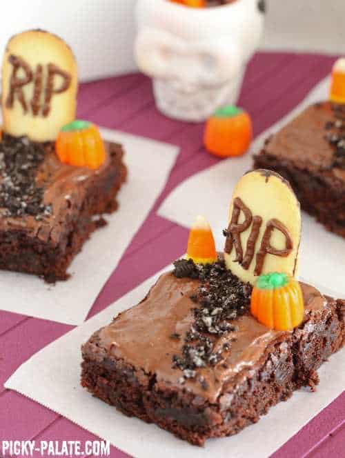 Fudgy Graveyard Brownies - Picky Palate