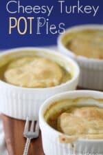 Cheesy Turkey Pot Pies in ramekins