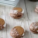 Gingersnap marshmallow sandwich cookies dipped in chocolate
