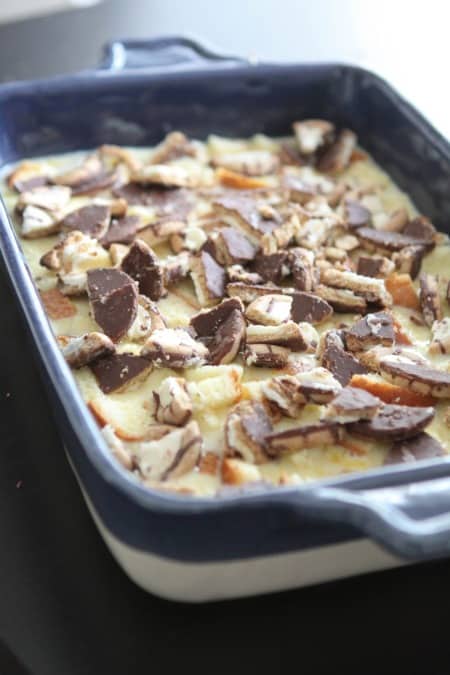 Image of Cheesecake Cookie Bread Pudding in a Pan
