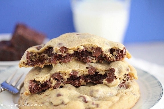 Brownie Stuffed Chocolate Chip Cookies Picky Palate