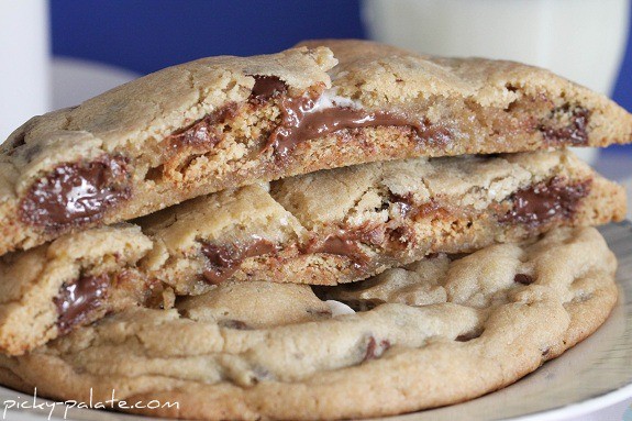 A Pile of S'mores Stuffed Chocolate Chip Cookies