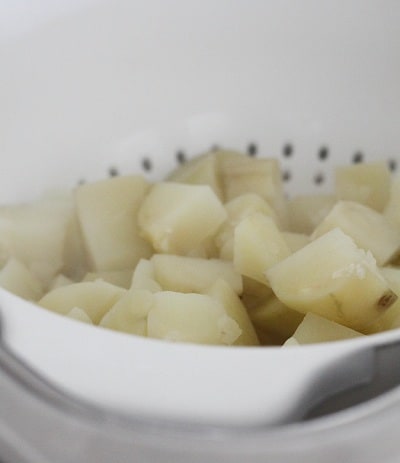 Potatoes Draining in a Strainer