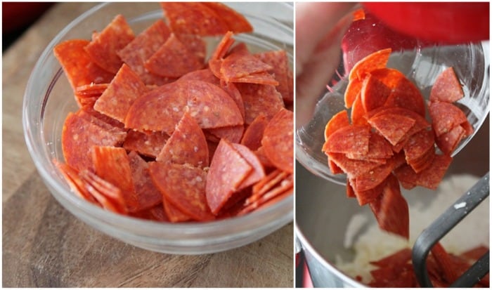 Pepperoni, Cut into Fourths, in a Bowl