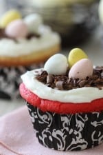 Simple Easter Egg Cupcakes with Cadbury mini eggs.