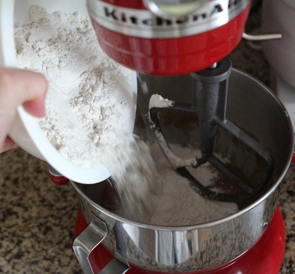 Adding Flour to the Mixing Bowl