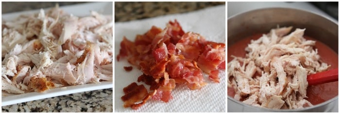 Shredded Chicken and Crumbled Bacon