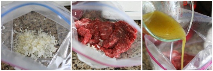 Preparing the Bag for Marinating Beef